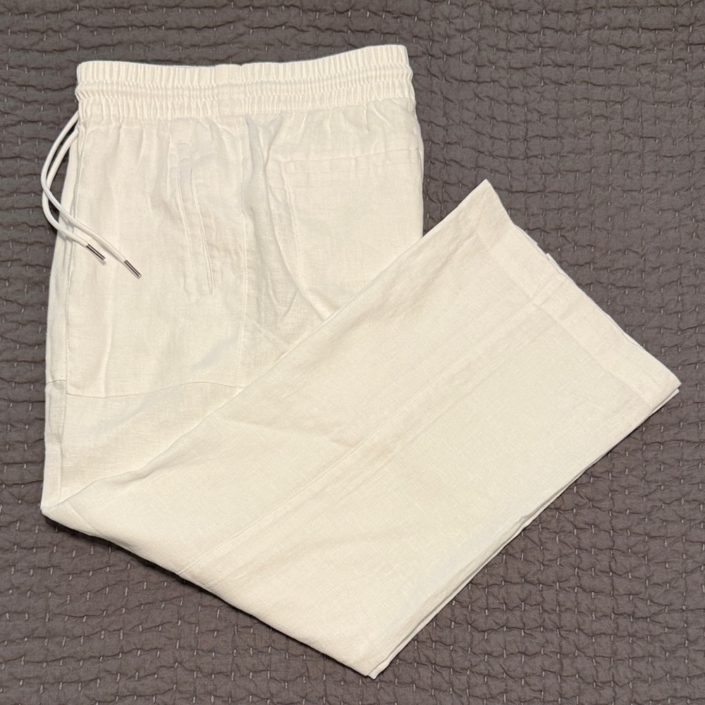 Athleta Retreat Linen High Rise Wide Leg Pant NWOT